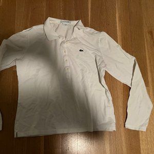 Lacoste White Long Sleeve Polo - 42